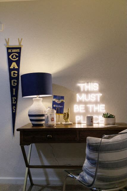 A resident's desk inside an apartment at The Colleges at La Rue.